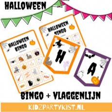Halloween bingo en vlaggenlijn